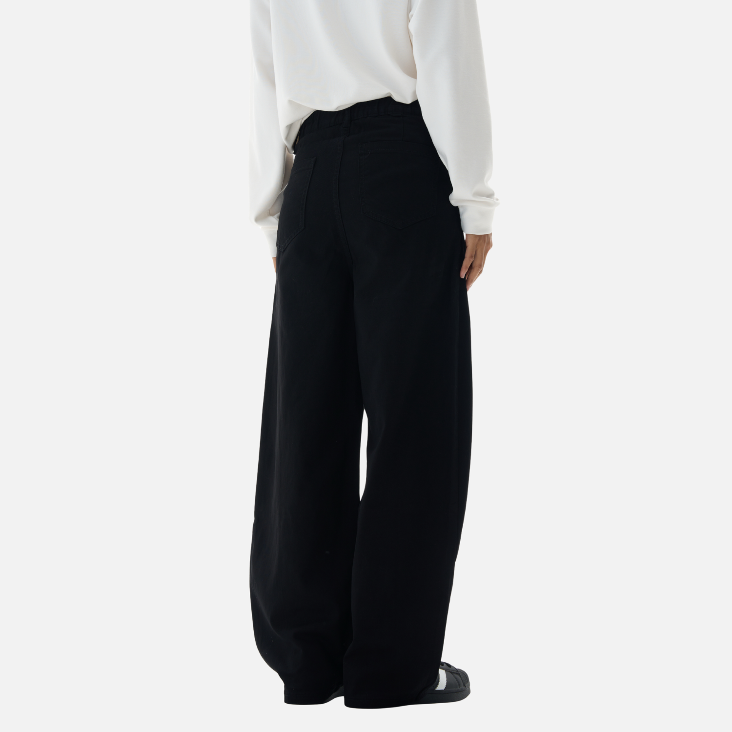 Pendant Detail Slant Cargo Baggy Pants