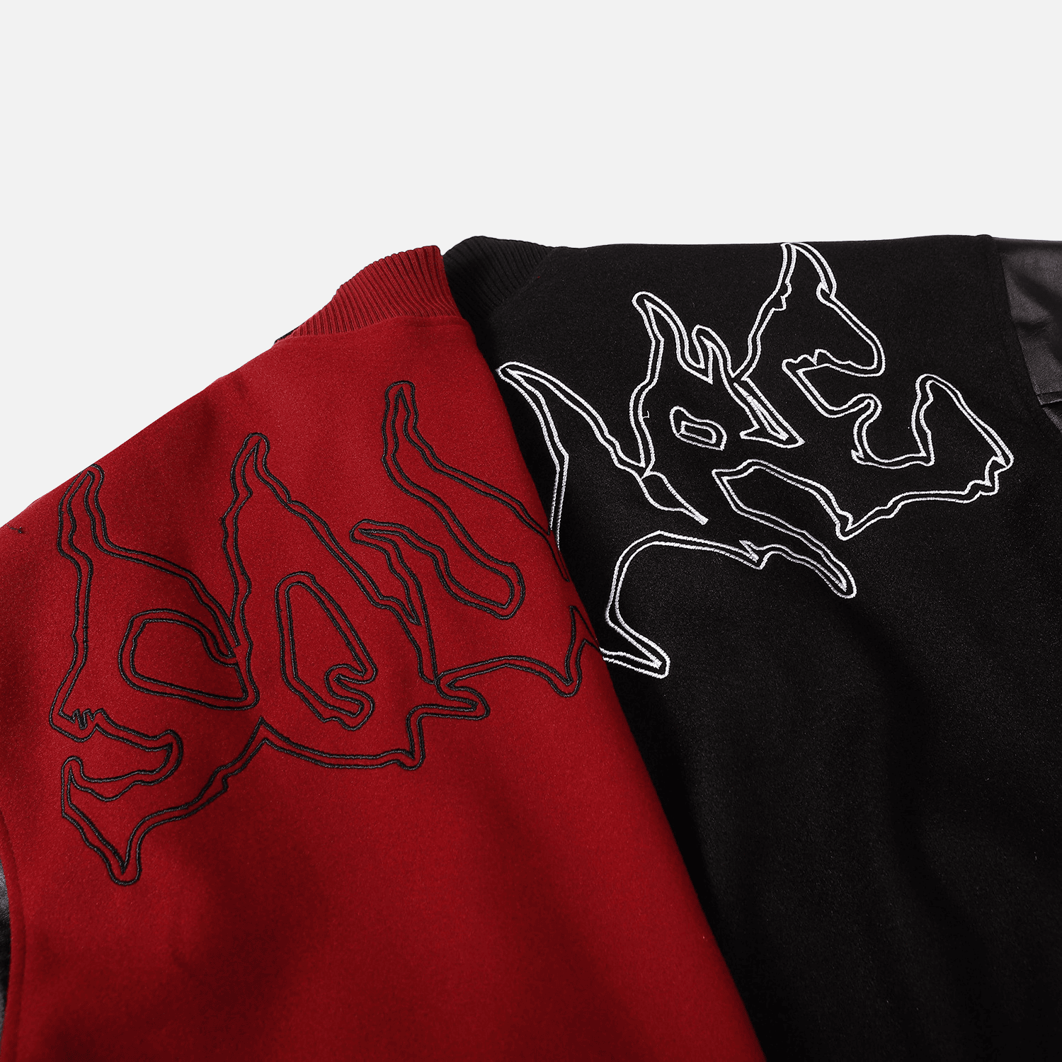 Chaqueta de béisbol de cuero sintético con bordado de símbolos