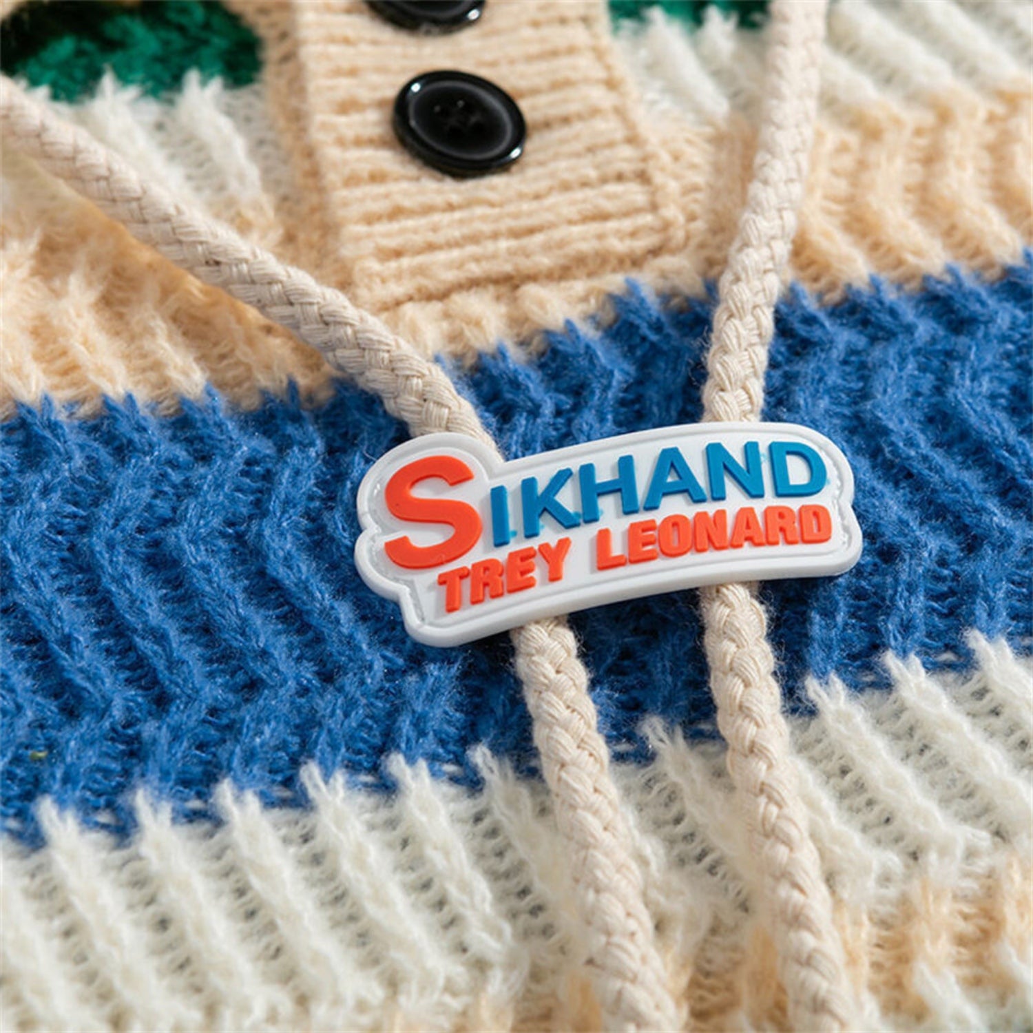 Polo-Strickpullover mit Farbblockstreifen