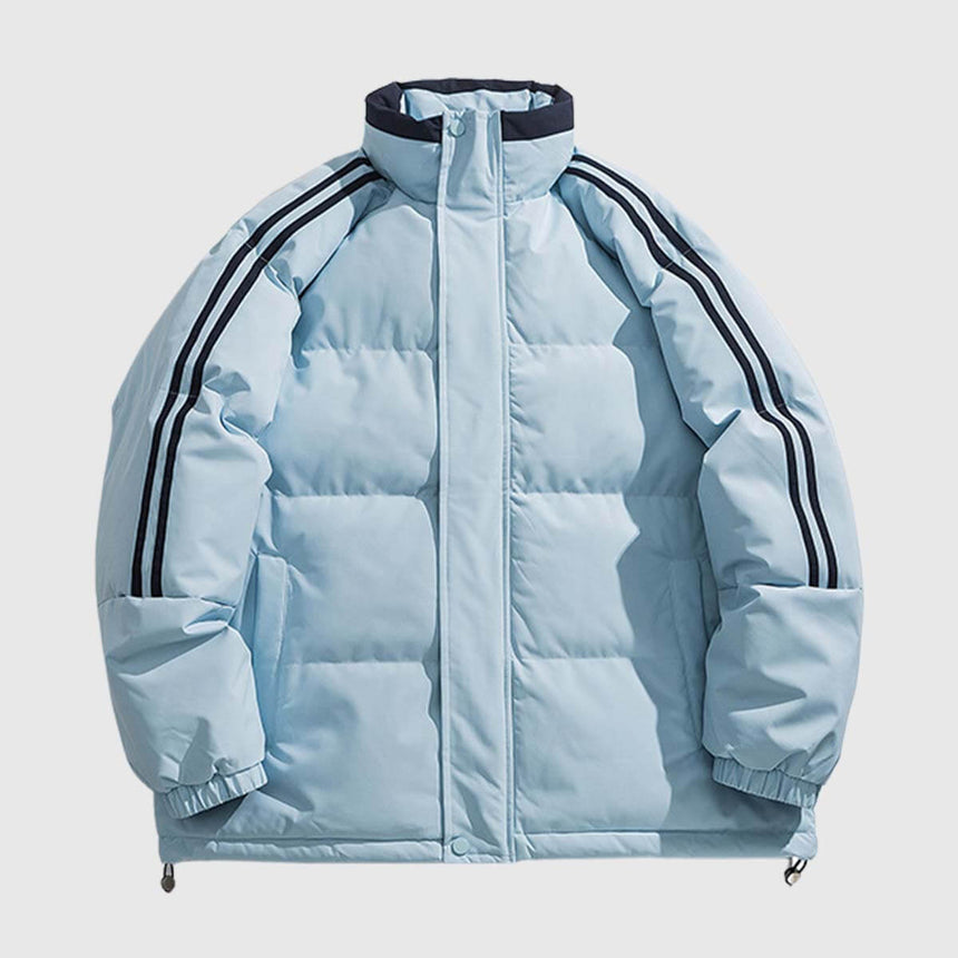 Chaqueta acolchada con mangas a rayas