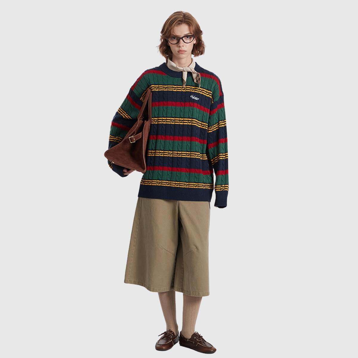 Pullover mit geometrischem Farbblock