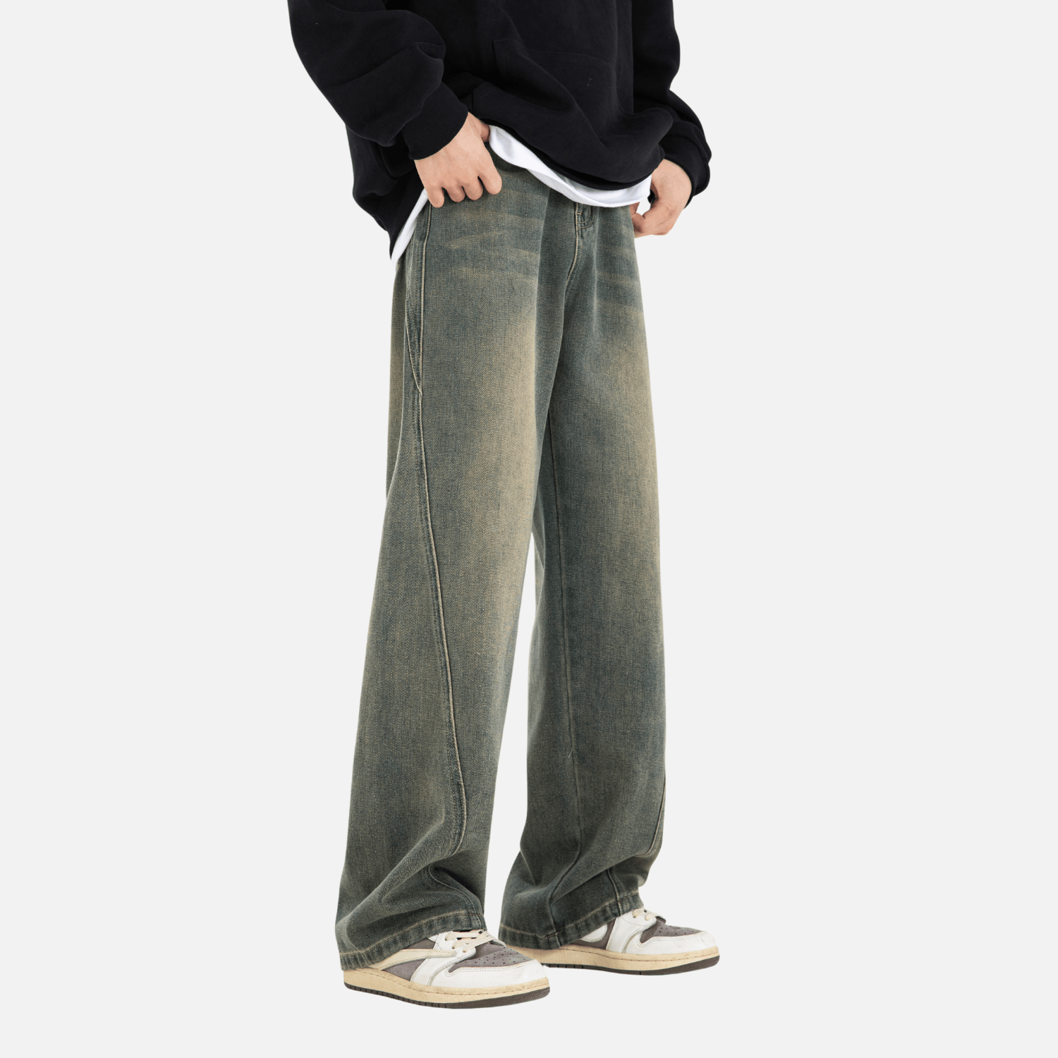 Patchwork Washed Jeans
