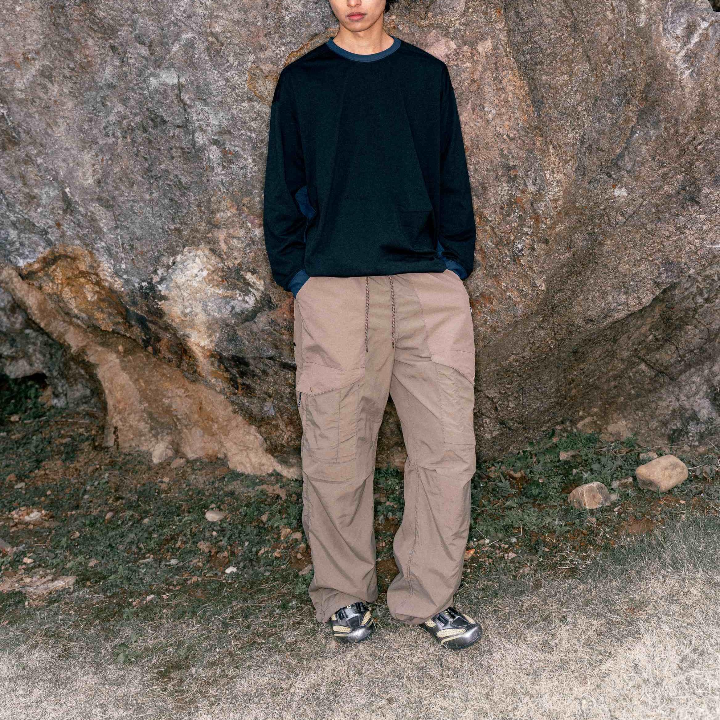 Patchwork Drawstring Long-Sleeve Tee