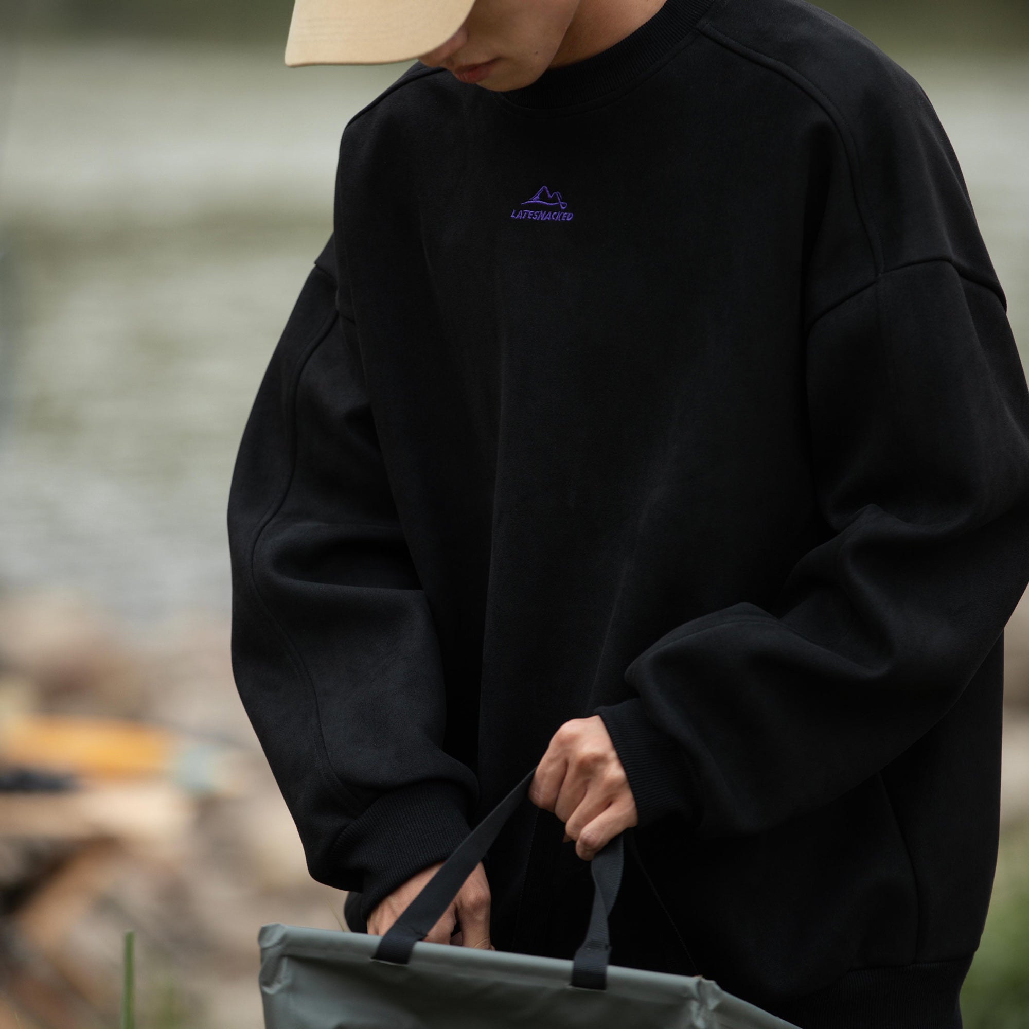 Fleece-Sweatshirt mit Vintage-Mountain-Logo
