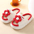 Lindas pantuflas de lino con decoración de flores