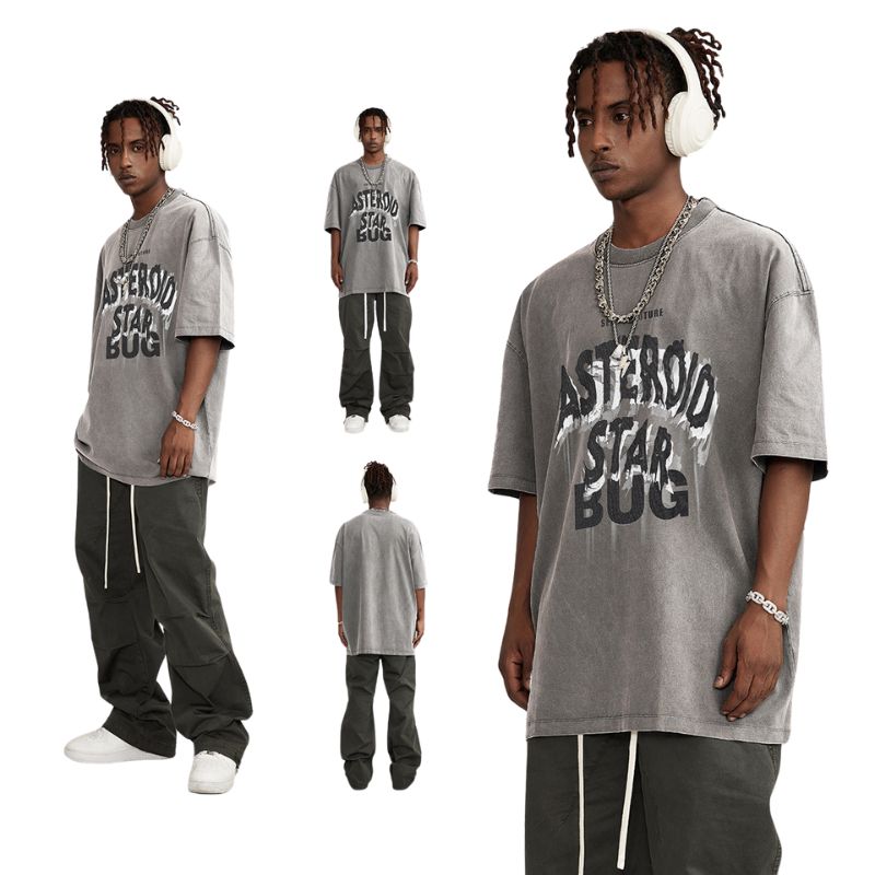 Camiseta con estampado lavado