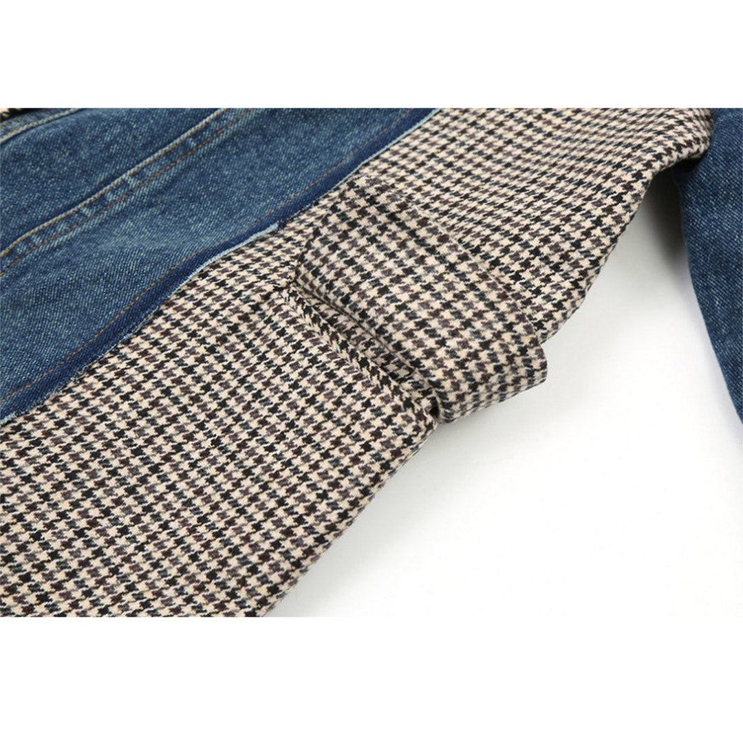 Blazer con empalme de mezclilla