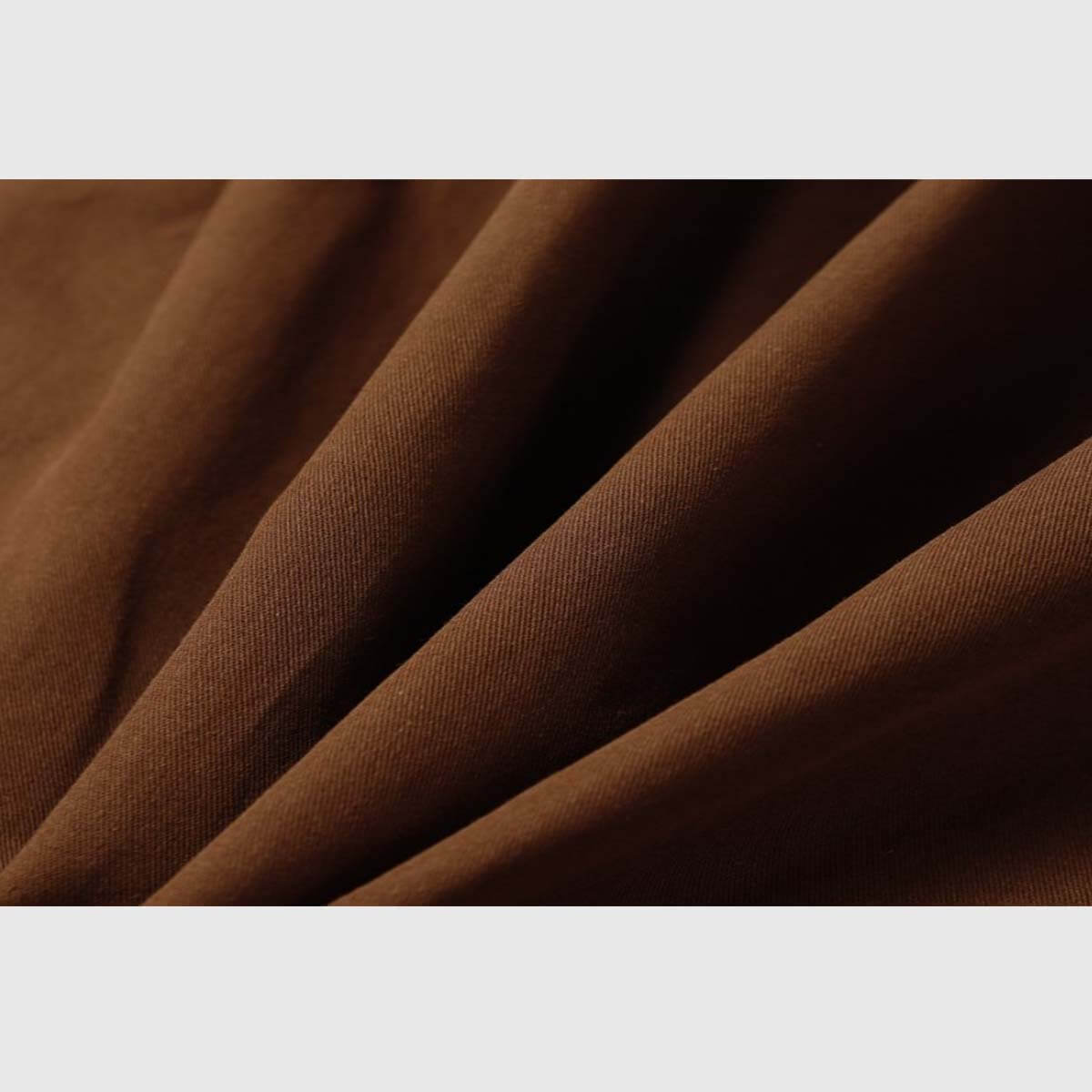Detail view -7 of the brown unisex embroidered cat short sleeve shirt in brown