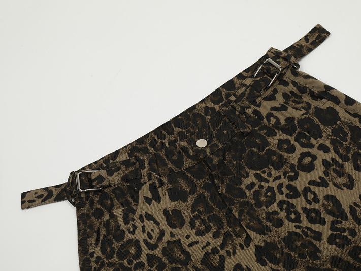 Leopard Print Cargo Shorts