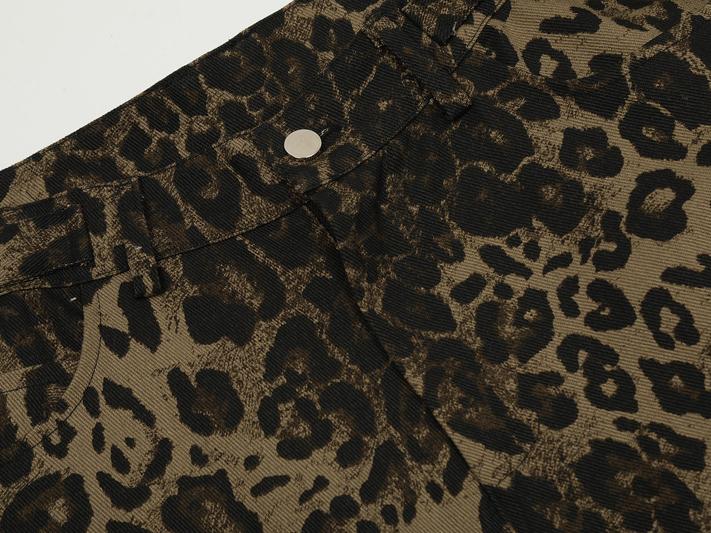 Leopard Print Cargo Shorts