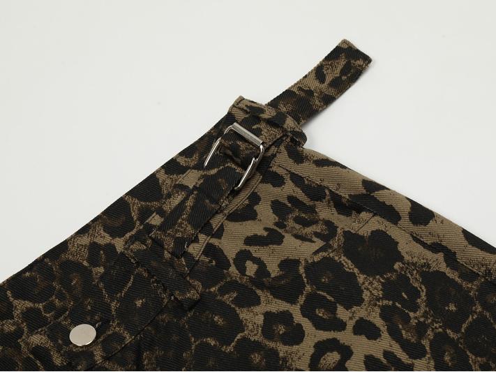 Leopard Print Cargo Shorts