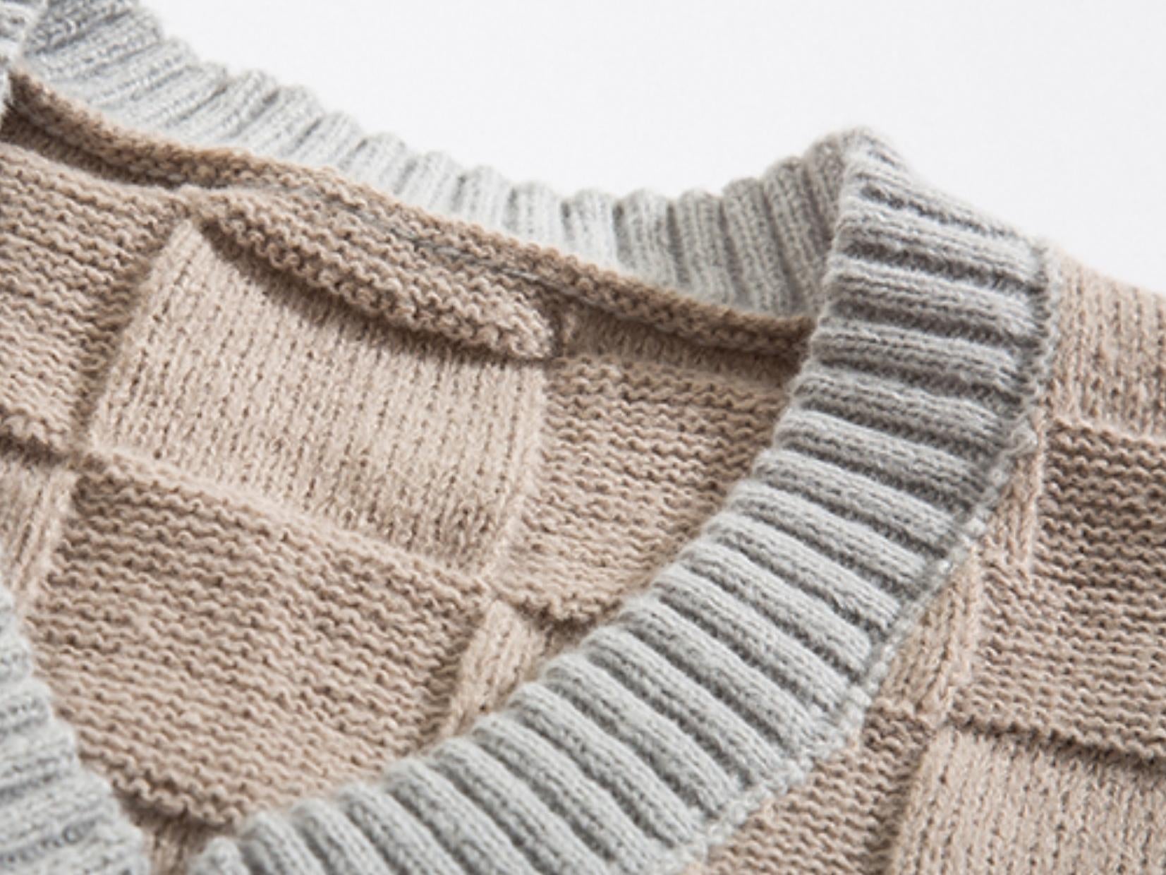 Checkered Knit Vest