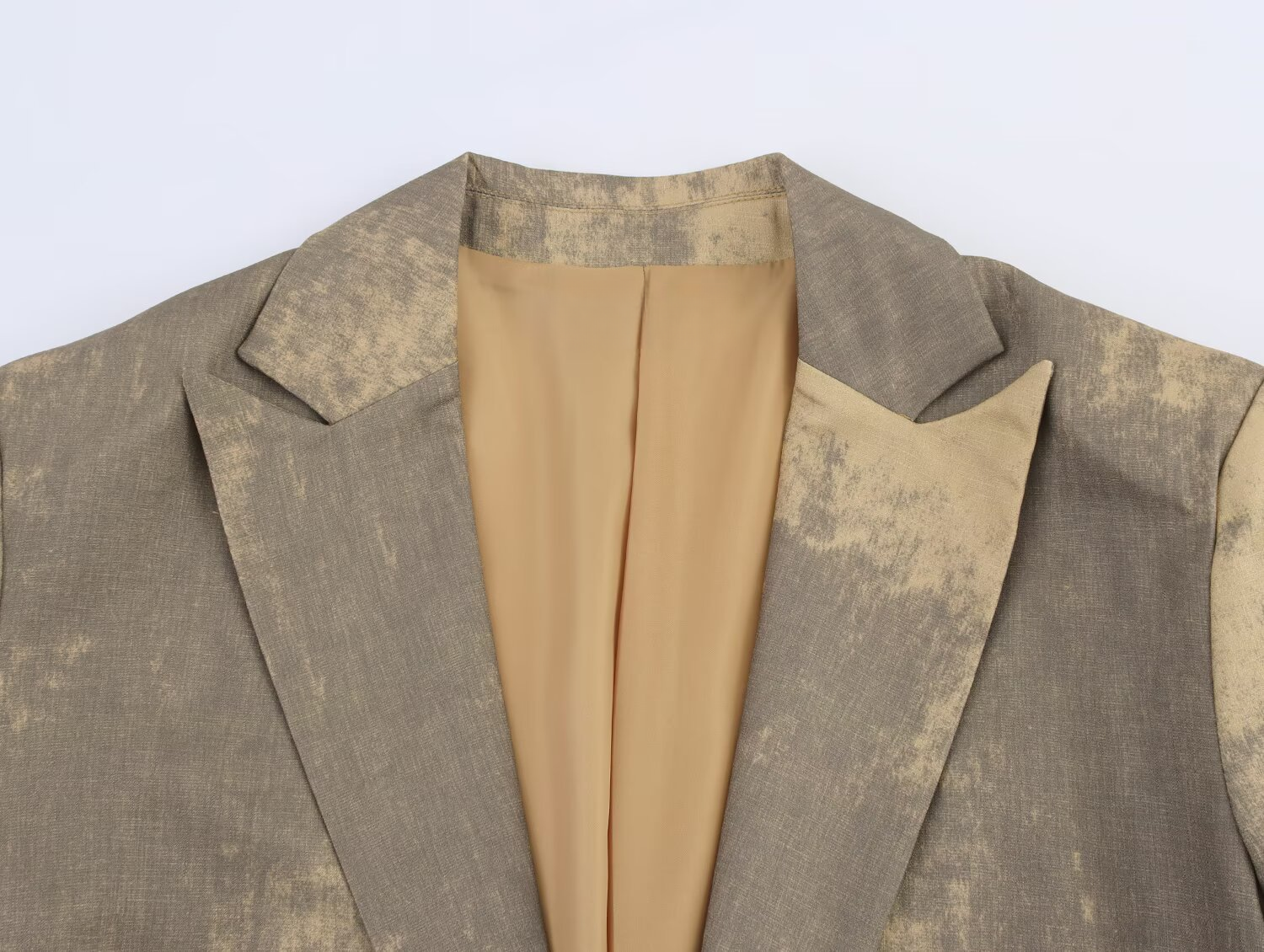 Vintage Printed Single-Button Blazer