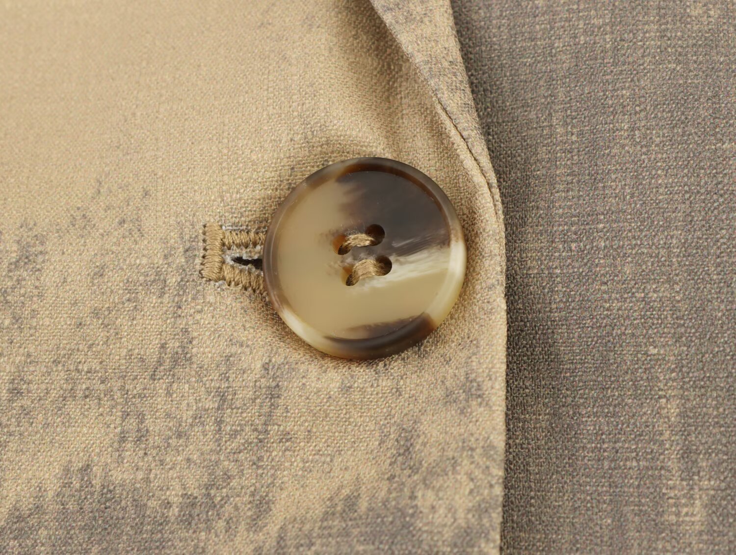 Vintage Printed Single-Button Blazer