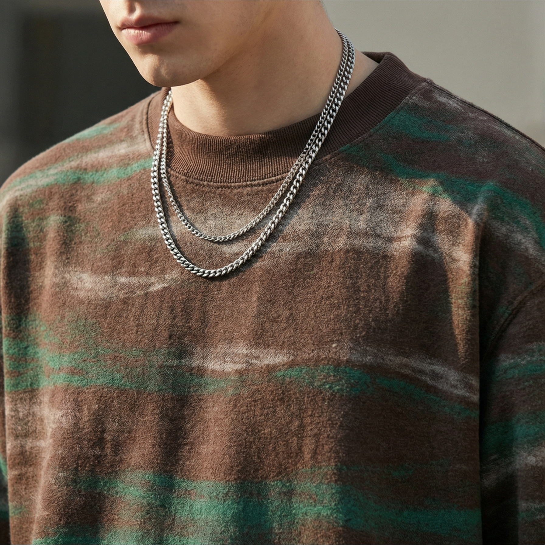 Graphic Colorblock Crewneck Tee