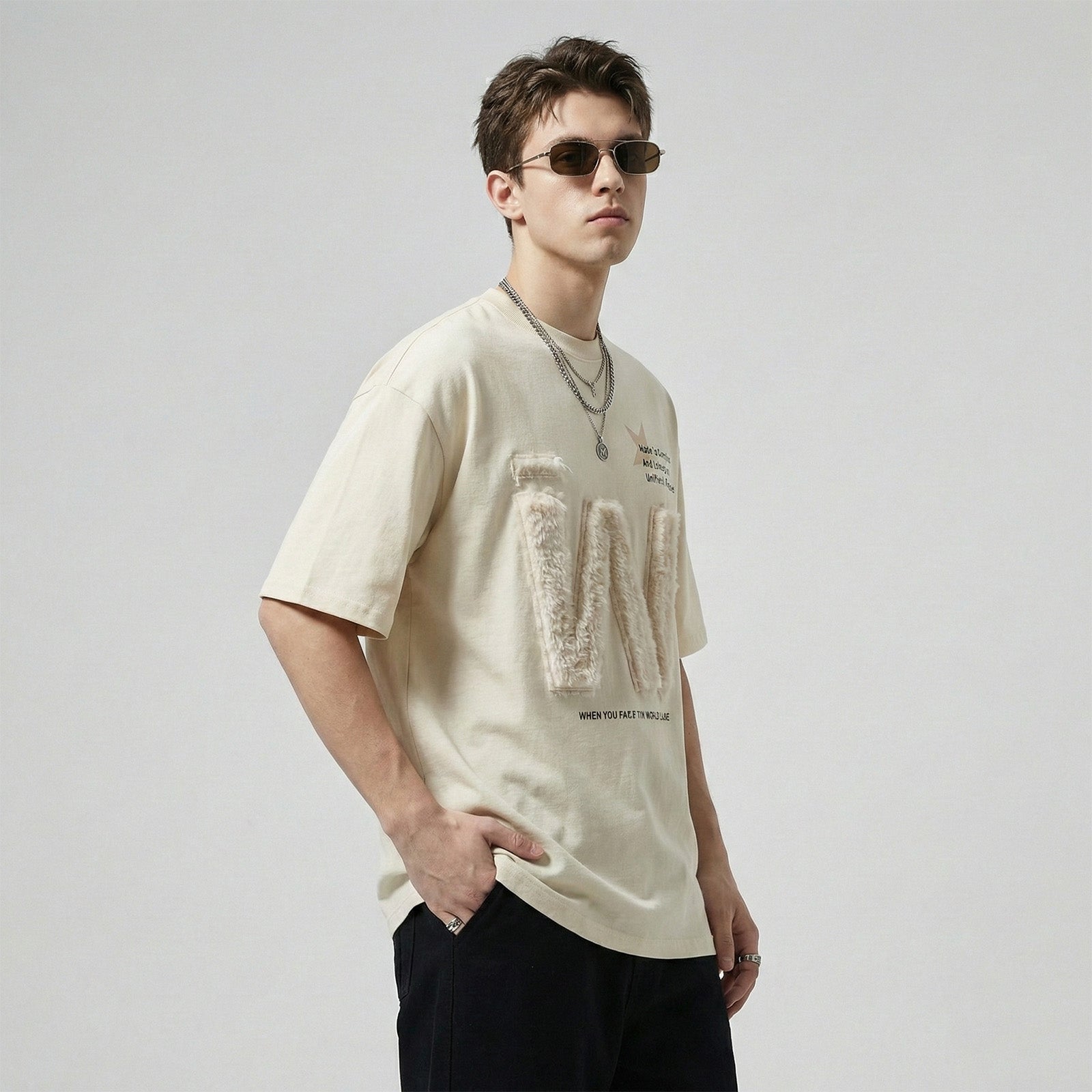 3D Letter Embroidered Tee
