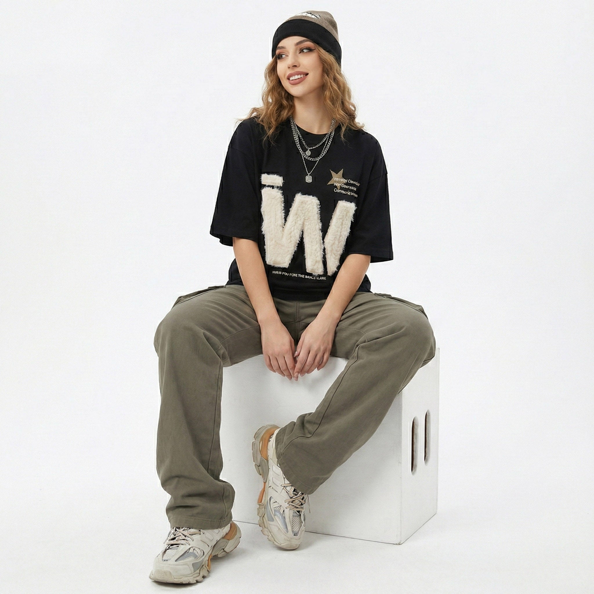3D Letter Embroidered Tee