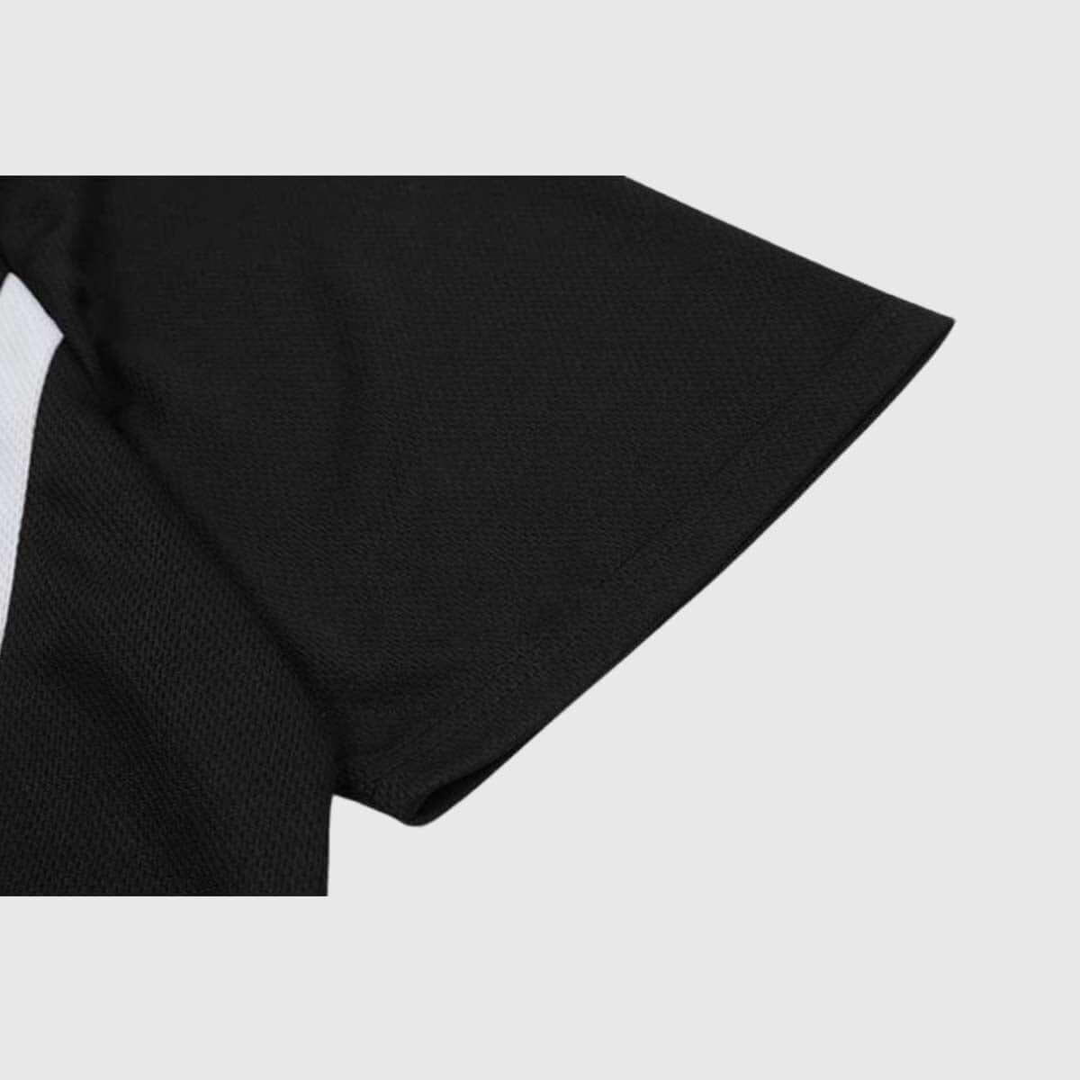 Detail view -3  of the unisex's number V-neck jersey in black