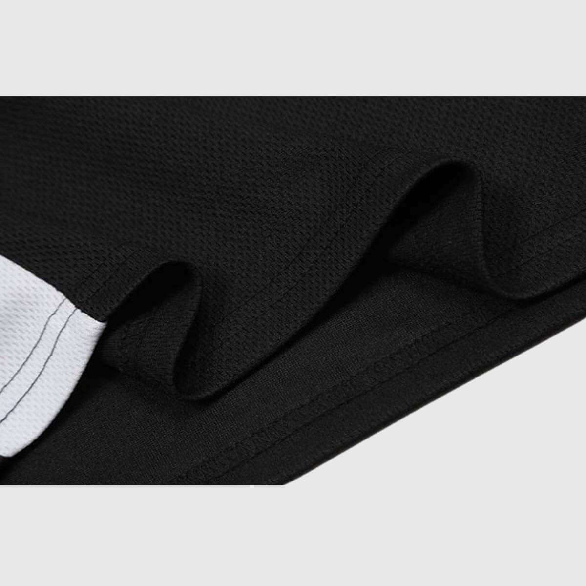Detail view -4  of the unisex's number V-neck jersey in black