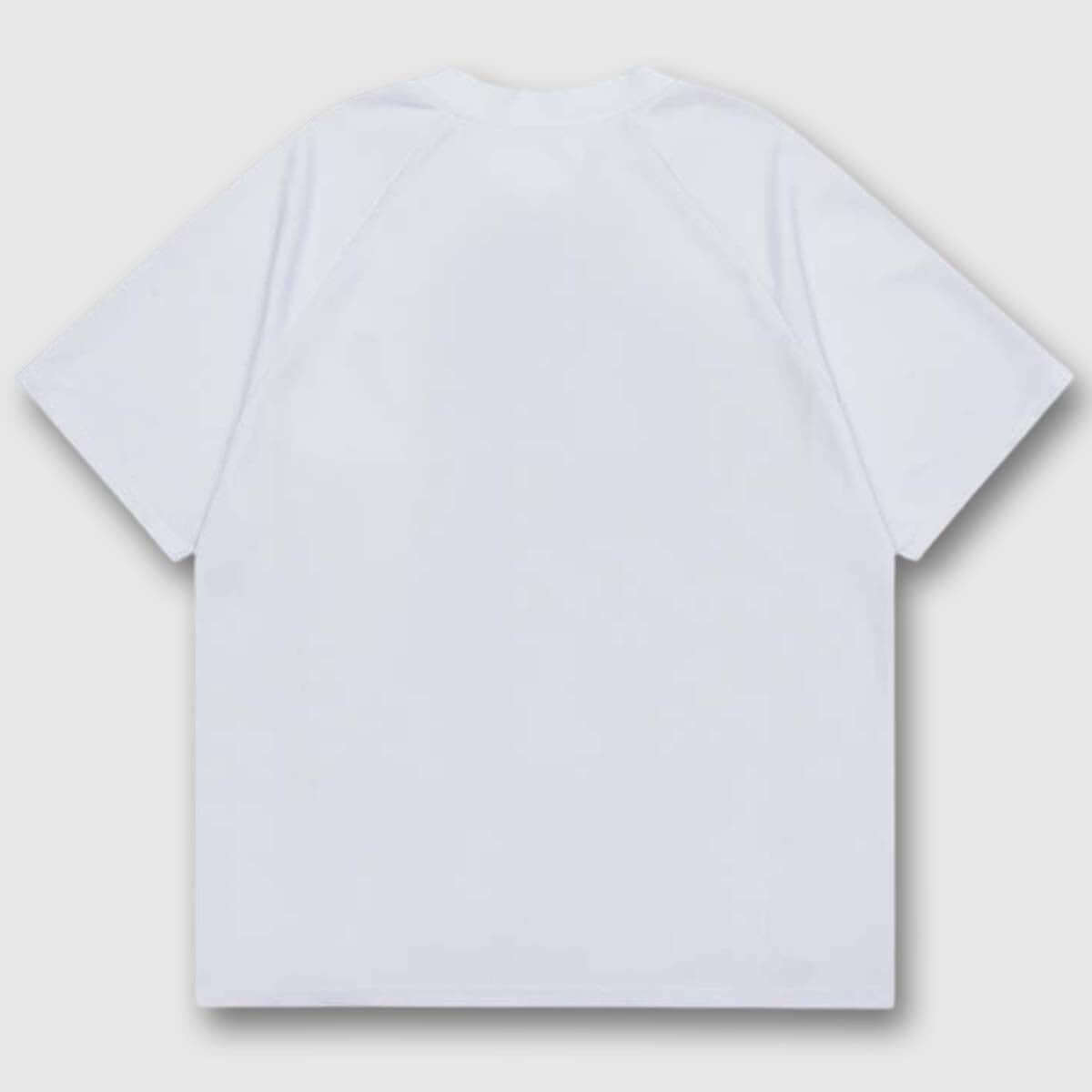 Back view of the unisex's retro number V-neck jersey in white
