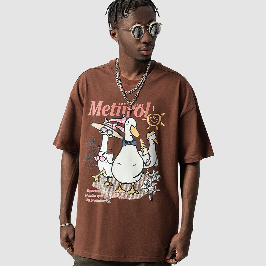 Patrón de ganso de vacaciones Print Tee