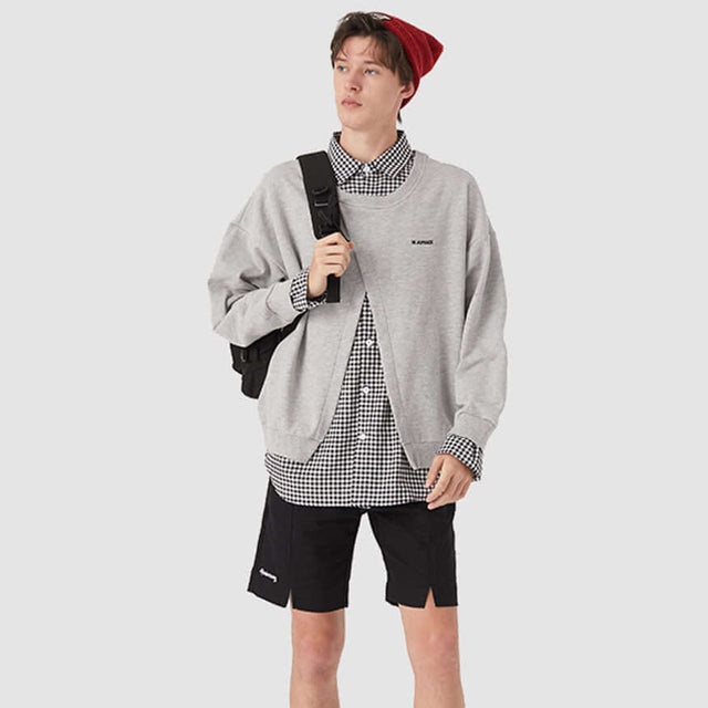Gefälschtes Zwei-Karo-Sweatshirt mit Kragen