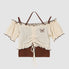 Two Piece Ruffle Drawing String Crop Top