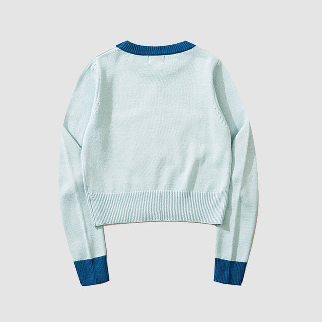Kurzer Pullover aus Jacquard mit Pentagramm