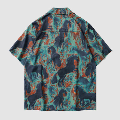 Camisas de verano con patrón de caballo vintage
