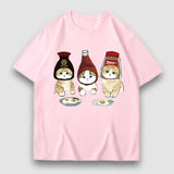 T-Shirt mit Cartoon-Nudel-Print