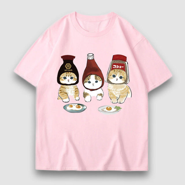 T-Shirt mit Cartoon-Nudel-Print