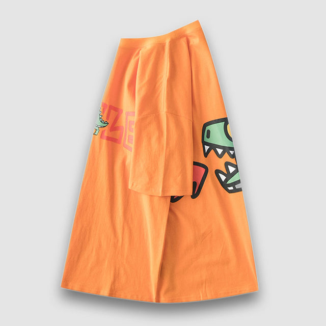 T-Shirt mit feuerspeiendem Dinosaurier-Print
