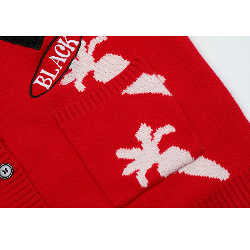 Lindo suéter Cardigan con patrón de zanahoria