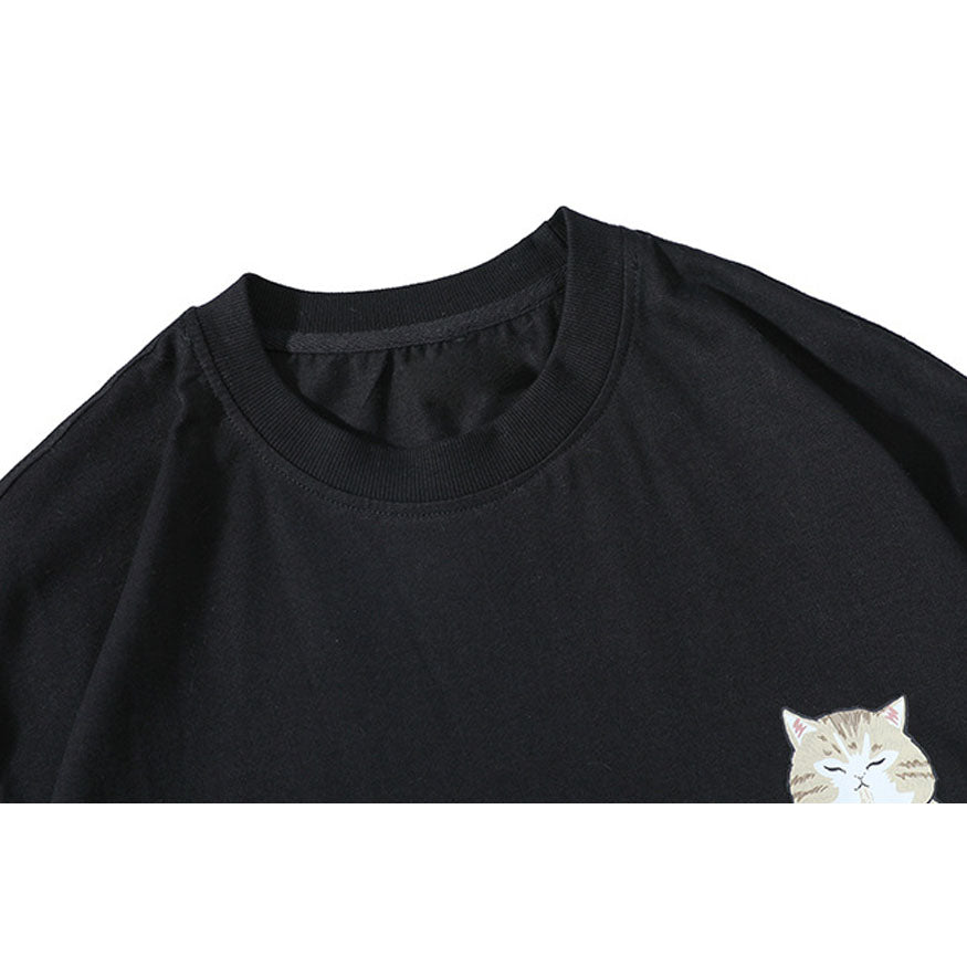 Camiseta impresa de dibujos animados urbanos de comida rápida