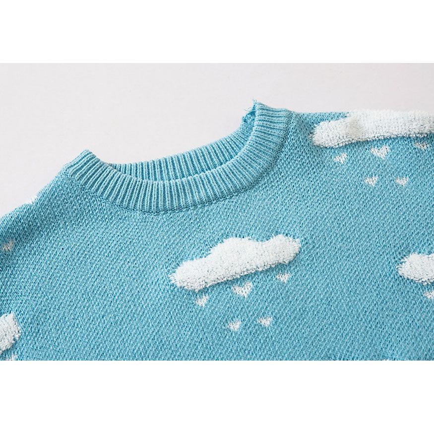 Niedlicher Pullover mit regnendem Muster