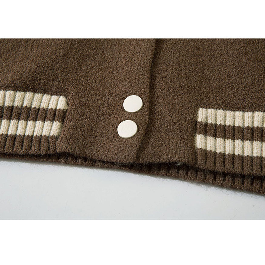 PU Sleeve Patchwork Cropped Varsity Jacket