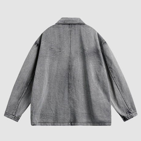 Elegante blazer de mezclilla Distressed