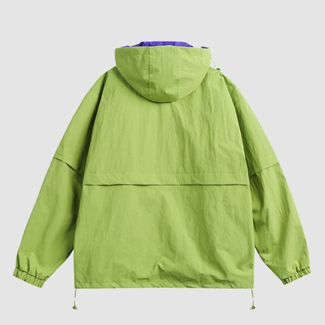 Chaqueta con capucha con cremallera doble