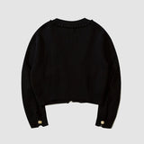 Kurzer Cardigan mit Knopfdekor und Pom-Pom