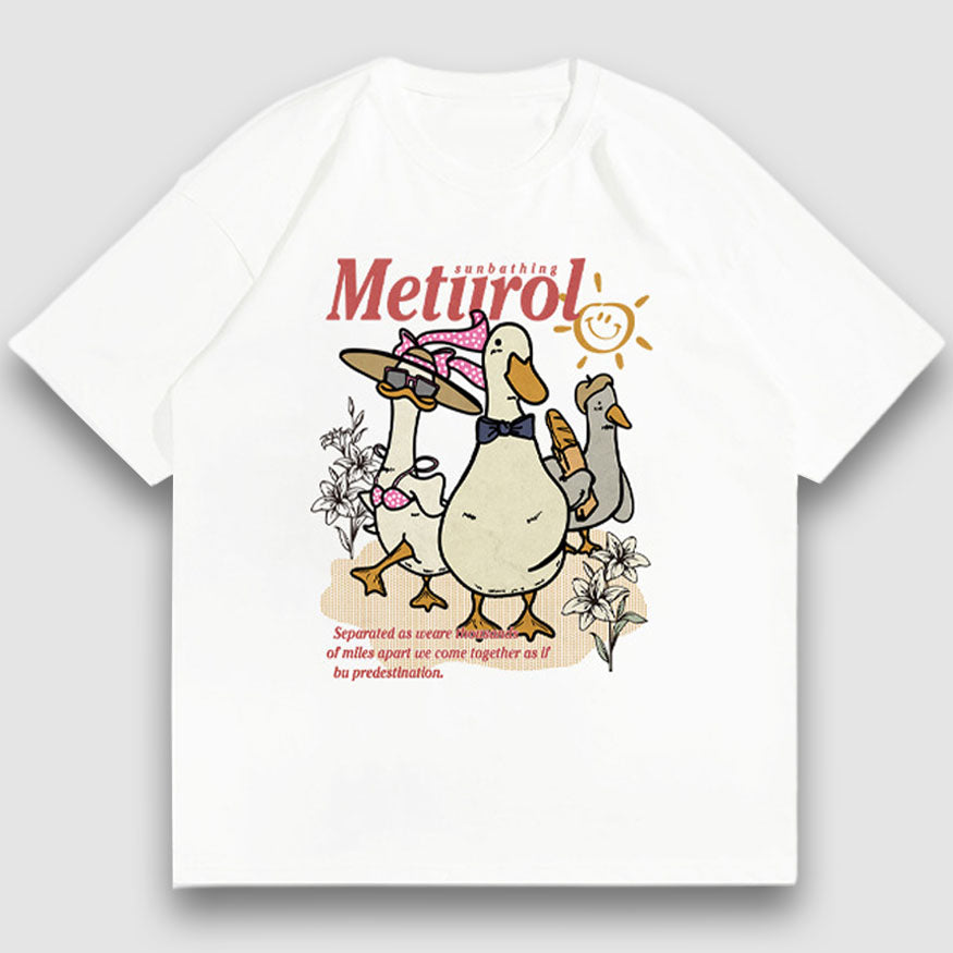 Patrón de ganso de vacaciones Print Tee