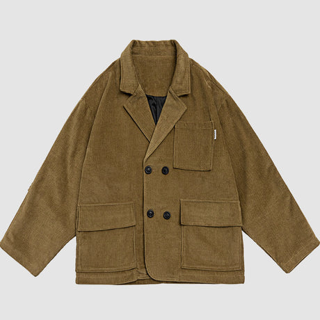 Blazer de pana de manga rugosa