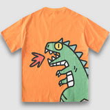 T-Shirt mit feuerspeiendem Dinosaurier-Print