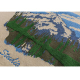 Pullover mit Rundhalsausschnitt und Landschaftsmalerei
