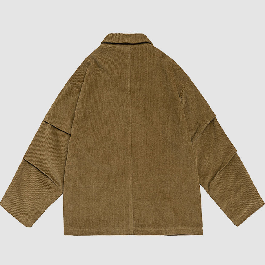 Blazer de pana de manga rugosa