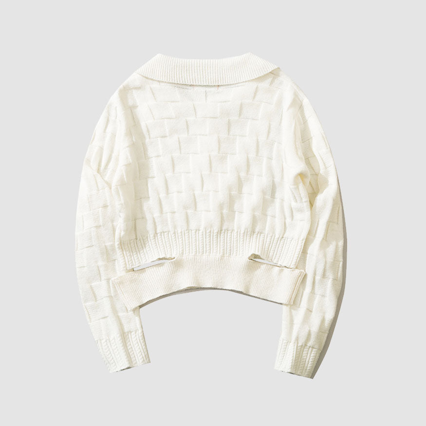 Kurz geschnittener Pullover mit Taillenausschnitt