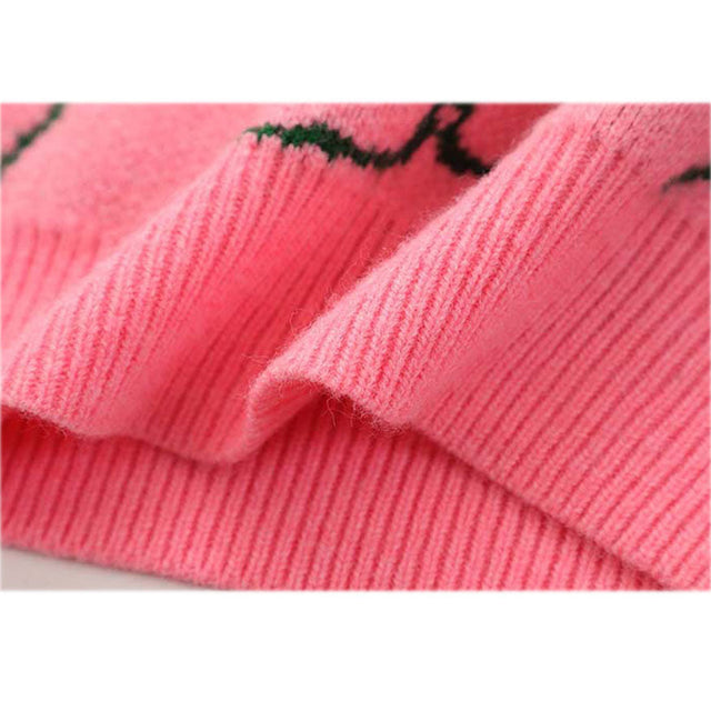 Abrazando al conejo Cartoon Knit Sweater