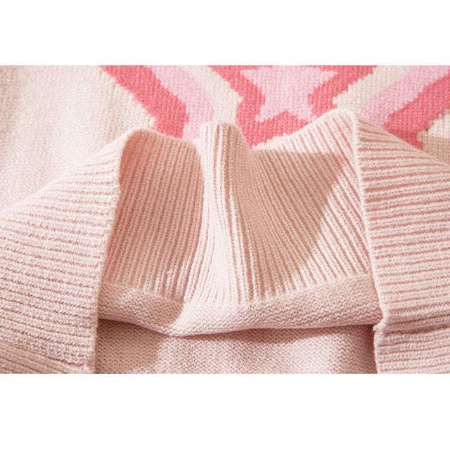 Kurzer Pullover aus Jacquard mit Pentagramm
