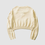 Kurzer Pullover mit Neckholder-Stickerei und Quaste
