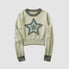Kurzer Pullover aus Jacquard mit Pentagramm
