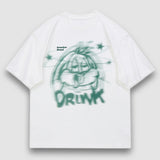 Drunk Cartoon Print Tee